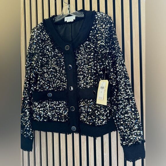 Anthropologie Sequin Button Pocket Cardigan - Picture 6 of 6